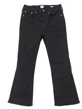 Edwin Cassia Mini Boot Cropped Bootcut Jeans Women's Sz 27, Black Stretch Denim